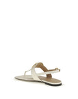 Valentino Garavani Beige Calf Leather Bos Taurus Flat Sandals
