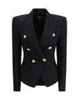 Balmain Black Wool Oves Aries Blazer