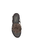 LE SILLA Brown Calf Leather Bos Taurus Flat Sandals