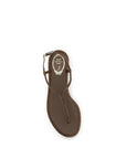 RENE CAOVILLA Brown Satin Flat Sandals
