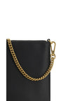 PINKO Black Calf Leather Bos Taurus Shoulder Bag
