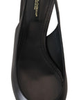 Dolce & Gabbana Black Leather Slingbacks Heels Pumps Shoes