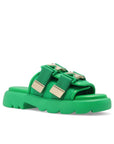 Bottega Veneta Bicolor Nylon Slides