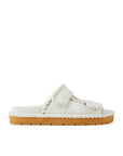 Bottega Veneta White Lamb Leather Flat Sandals