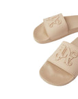 Palm Angels Beige Rubber Slides