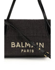 Balmain Black Raffia Shoulder Bag
