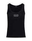Versace Black Cotton Tank Tops
