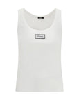 Versace White Cotton Tank Tops