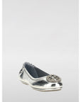 Tory Burch Silver Leather Ballet Flats