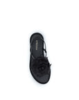 LE SILLA Black Calf Leather Bos Taurus Flat Sandals