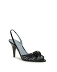 Valentino Garavani Black Goatskin Stiletto Heel Sandals