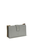 PINKO Gray Calf Leather Bos Taurus Shoulder Bag
