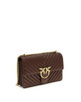 PINKO Brown Calf Leather Bos Taurus Shoulder Bag