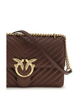PINKO Brown Calf Leather Bos Taurus Shoulder Bag