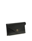 PINKO Black Calf Leather Bos Taurus Clutch Bag