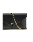 PINKO Black Calf Leather Bos Taurus Clutch Bag