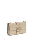 PINKO Beige Calf Leather Bos Taurus Shoulder Bag