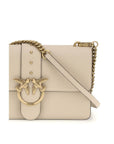 PINKO Beige Calf Leather Bos Taurus Shoulder Bag