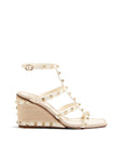 Valentino Garavani Beige Calfskin Wedge Sandals