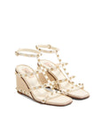 Valentino Garavani Beige Calfskin Wedge Sandals