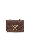 PINKO Brown Calf Leather Bos Taurus Shoulder Bag