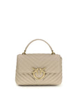 PINKO Beige Calf Leather Bos Taurus Handbag