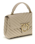 PINKO Beige Calf Leather Bos Taurus Handbag