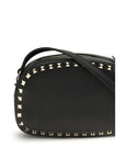 Valentino Garavani Black Calf Leather Bos Taurus Shoulder Bag