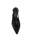 Prada Black Silk Mid Heel Pumps
