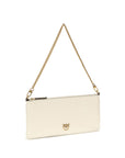 PINKO White Calf Leather Bos Taurus Shoulder Bag