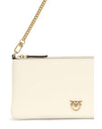 PINKO White Calf Leather Bos Taurus Shoulder Bag