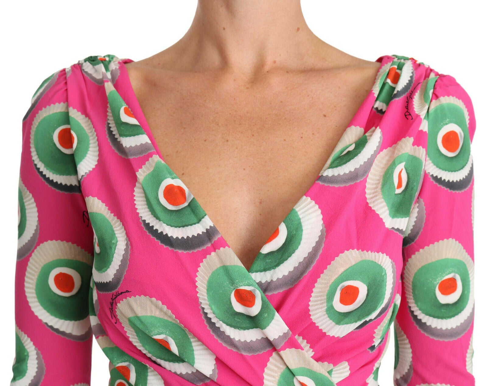 Dolce &amp; Gabbana Pink Silk Cup Cake Sheath Stretch  Dress