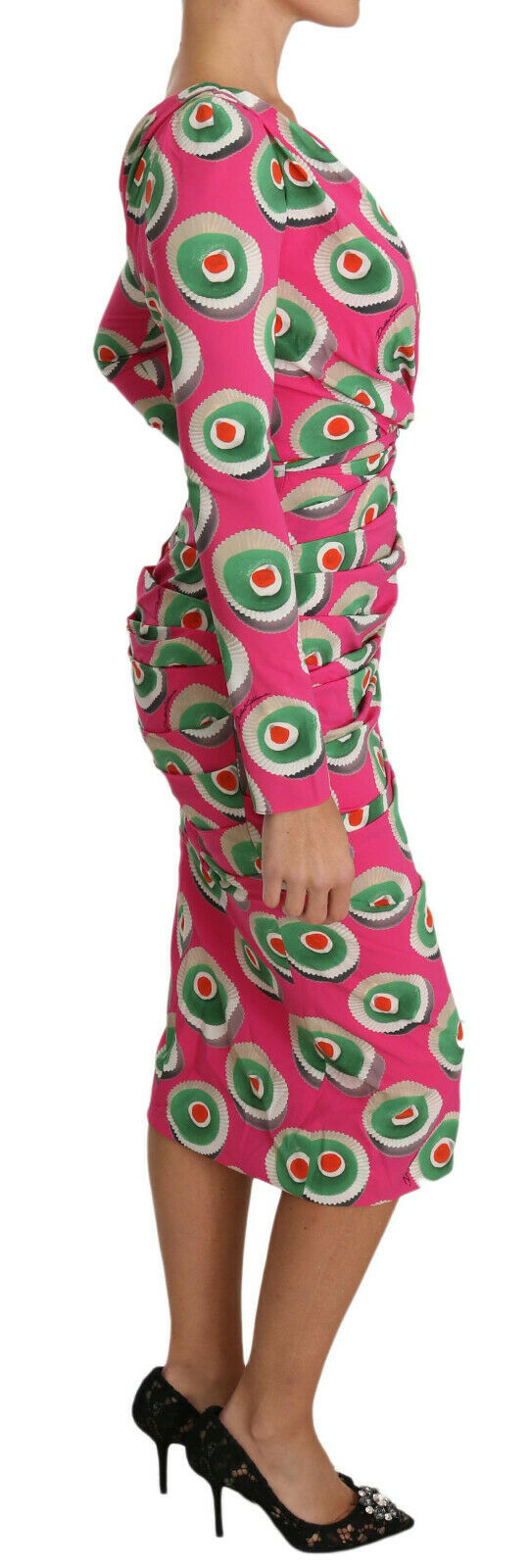 Dolce &amp; Gabbana Pink Silk Cup Cake Sheath Stretch  Dress
