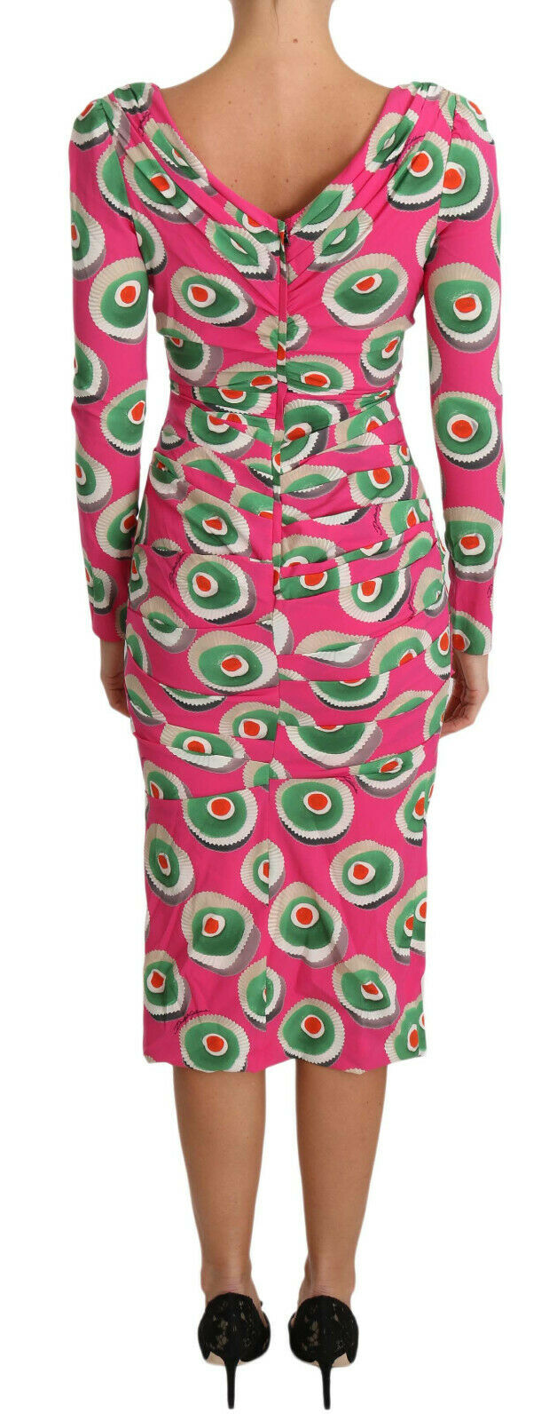 Dolce &amp; Gabbana Pink Silk Cup Cake Sheath Stretch  Dress