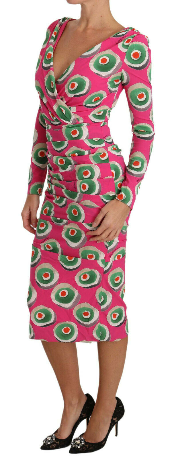 Dolce &amp; Gabbana Pink Silk Cup Cake Sheath Stretch  Dress