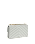 PINKO Gray Calf Leather Bos Taurus Shoulder Bag