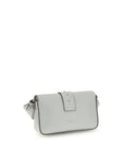 PINKO Gray Calf Leather Bos Taurus Shoulder Bag
