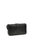 PINKO Black Leather Shoulder Bag
