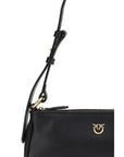 PINKO Black Calf Leather Bos Taurus Shoulder Bag