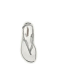 Casadei Silver Calf Leather Bos Taurus Flat Sandals
