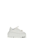 Casadei White Calf Leather Bos Taurus Platform Sneakers