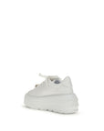 Casadei White Calf Leather Bos Taurus Platform Sneakers