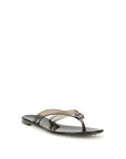 Casadei Black Polyurethane Flat Sandals