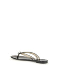 Casadei Black Polyurethane Flat Sandals