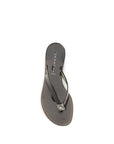 Casadei Black Polyurethane Flat Sandals
