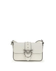 PINKO White Calf Leather Bos Taurus Shoulder Bag