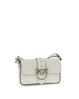 PINKO White Calf Leather Bos Taurus Shoulder Bag