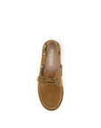 PINKO Brown Calf Leather Bos Taurus Slip-On Loafers