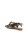 PINKO Brown Goatskin Ballet Flats