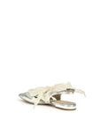 PINKO Silver Calf Leather Bos Taurus Ballet Flats